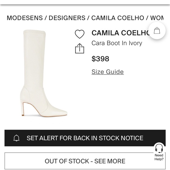 Camila Coelho Cara boots in ivory - white pointed toe stiletto leather boots - Picture 7 of 7
